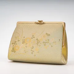 高級 佐賀錦 和装バッグ ゴールド 花柄 チェーン付き 2WAY
