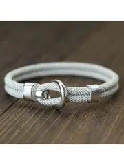 ジュエリー メンズ ブレスレット 2023年新作 メンズ グレーロープブレスレット 2重層 ナウティカルブレスレット フェスティバルアクセサリー