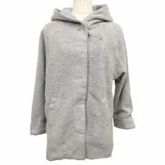 【新品】[印象N] Arnold Palmer アーノルドパーマー コート / パーカー レディース M (2) 杢グレー ポリ100% ラグランスリーブ フライフロント 胸にロゴ刺繍 内ポケット無し 少し薄手 軽量 起毛 フード 総裏地 長袖 ボタン留めのサムネイル