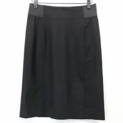 【新品】[印象N] ADIEU TRISTESSE アディートリステス ストレートスカート レディース 38 黒 毛×ポリウレタン ひざ丈 無地 キュプラ裏地 薄手 裏地付きのサムネイル