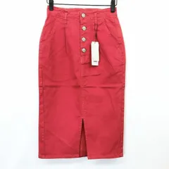 【新品】[印象N] CECIL McBEE セシルマクビー ストレートロングスカート レディース S くすみピンク系 綿×ポリウレタン ストレッチ 裏地無し 無地