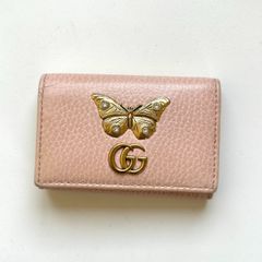 GUCCI バタフライ ミニ財布 GGロゴ ピンク 正規品 美品 - メルカリ