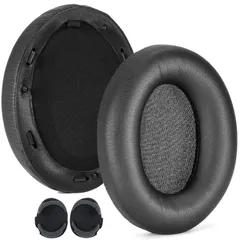 交換用イヤーパッドクッション Sony WH-1000XM3対応 WH 1000XM3ヘッドフォン用イヤーパッド ソフトハイプロテインレザー 優れたノイズアイソレーションメモリーフォーム(ブラック)