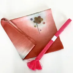 ［7559］帯締め 帯揚げ セット 枝花文様 ぼかし 正絹 着物 帯絞め