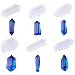 サムコス 水晶 占い ペンデュラム シリコンモールド 6セット UVレジン 型 エポキシ樹脂 ソフトモールド 半透明 ハンドメイド DIY モールド 手作り 抜き型 再利用可能 (H)