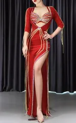 新品 ベリーダンス サイーディ オリエンタル衣装 セットアップ オーダーメイド