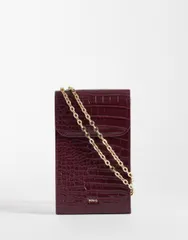 マンゴ レディース バッグ プリント Mango crossbody phone pouch croc print RED レッド