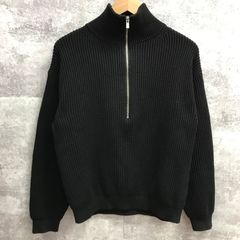 A17874 美品 ATON 和紙ウールハーフジップニットPO 黒04 - メルカリ