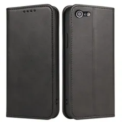 iPhone se ケース手帳型 第2世代 第3世代 iphone8/7 スマホケース se 携帯カバーPUレザー カード 収納ケースマグネット式 スタンド機能アイフォンse3/se2 ケース4.7インチ対応 360度保護 (ブラック iPhone SE2