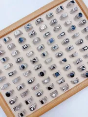 リング メンズ セット レトロパンクゴシック エナメル オイルドロップ スクエアリング 10個セット メンズ レディース ヴィンテージジュエリー アクセサリー パーティーギフト ミックススタイル