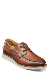 フローシャイム メンズ シューズ スリッポン・ローファー レース Florsheim Launch Moc Toe LaceUp Boat Shoe Cognac Multi マルチカラー