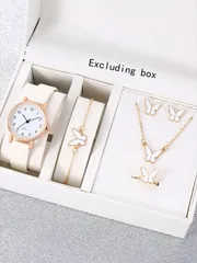 腕時計 レディース セット ファッションレディース腕時計セット 6点セット シンプルデジタル文字盤 クォーツ 時計＋ブレスレット&ジュエリー