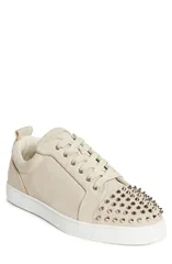 クリスチャン・ルブタン メンズ シューズ スニーカー Christian Louboutin Louis Junior Spikes Orlato Sneaker Beige Silver ベージュ
