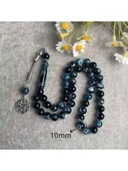 ジュエリー メンズ ブレスレット 1個 45個入り クラシックインクブルー&ホワイトフローラルアクリルレジンビーズブレスレット、男性の日常着用に適しています