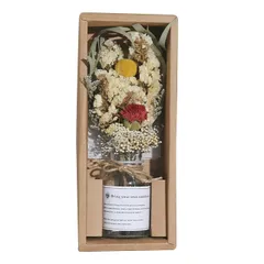 Hyack ひまわり 造花 ドライフラワーブーケ 花束 プレゼント インテリア ヒマワリ 手提げ付き (カーネーション) [並行輸入品] [カーネーション]