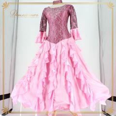 プリマブティック 社交ダンス ドレス モダンドレス ブルー イチオク 花