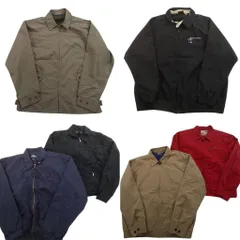 古着卸 まとめ売り スイングトップ ジャケット 6枚セット (メンズ L /40 ) ワンポイント ブラック レッド 中古 古着 NE2784