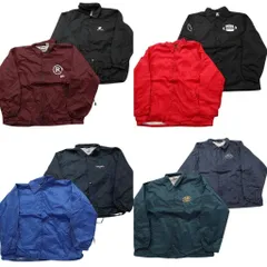 古着卸 まとめ売り ナイロンコーチ ジャケット 8枚セット (メンズ 2XL /3XL ) ワンポイント ブラック レッド ブルー 中古 古着 NE2829