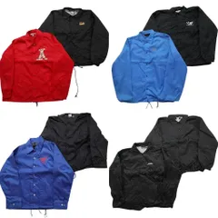 古着卸 まとめ売り ナイロンコーチ ジャケット 8枚セット (メンズ L ) ワンポイント レッド ブラック ブルー 中古 古着 NE2833