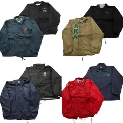 古着卸 まとめ売り ナイロンコーチ ジャケット 8枚セット (メンズ L ) レタード ブラック レッド 中古 古着 NE2834