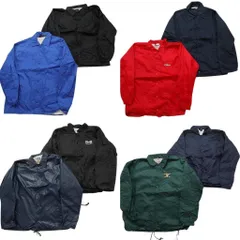 古着卸 まとめ売り ナイロンコーチ ジャケット 8枚セット (メンズ M /L ) ワンポイント ブルー ブラック レッド 中古 古着 NE2835