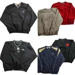 古着卸 まとめ売り ワンポイント プルオーバー ジャケット 6枚セット (メンズ L ) デッドストック Vネック 中古 古着 NE2898