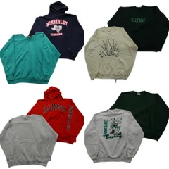古着卸 まとめ売り USA製 スウェット 8枚セット (メンズ XL ) ラッセル フルーツオブザルーム フーディー カレッジ風 中古 古着 NE2904