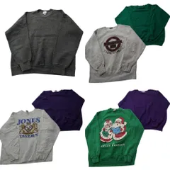 古着卸 まとめ売り USA製 スウェット 7枚セット (メンズ XL ) ヘインズ ジャージーズ ジャンスポ サンタクロース 中古 古着 NE2927