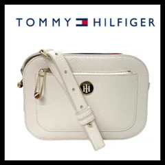 GO【TOMMY HILFIGER】ショルダーバッグ レザー ホワイト/白 ネイビー レッド/赤 トミー ヒルフィガー (GO-401)