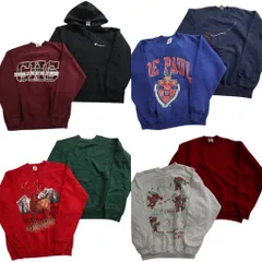 古着卸 まとめ売り USA製 スウェット 8枚セット (メンズ M ) チャンピオン フーディー アーチロゴ アニマル 大判プリント 中古 古着 NE2948