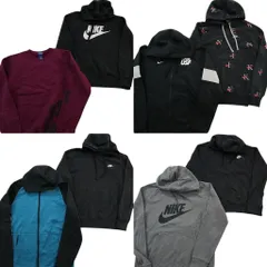 古着卸 まとめ売り ナイキ NIKE スウェット 8枚セット (メンズ M ) ラグラン フルジップ 総柄 フーディー 中古 古着 NE2991