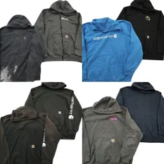 古着卸 まとめ売り カーハート スウェット 8枚セット (メンズ XL ) フルジップ フーディー ペンキ 中古 古着 NE2998