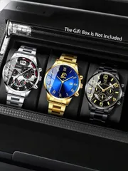 腕時計 メンズ セット メンズファッション クォーツ 腕時計 3点セット カジュアルスタイル