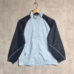 アディダス ナイロン ジャケット 140 ブルー ネイビー 09年製 adidas ウインドブレーカー CLIMA365 裏メッシュ スポーツ ウェア ジャージ サッカー 練習着 部活 通学 キッズ 子供服 y2k ストリート 男の子 女の子