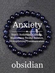 珠寶 男士 手鍊 這款手工天然黑曜石串珠手鍊男女皆宜。有助於緩解壓力，可日常佩戴，緩解焦慮。它也是一份很棒的節日禮物。