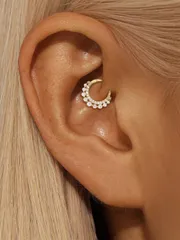 ジュエリー レディース イヤーアクセサリー 925スターリングシルバー クラシック ダブルクリスタルピアス、軟骨ピアス、レディース小ぶりピアス、デイリー、ウェディング、パーティー、婚約、記念日、バレンタインデーに適