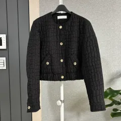 ザラ ブラック キルティング ゴールド クロップドジャケット