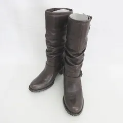 ビス ViS ロングブーツ ジョッキーブーツ ヒール ベルト レザー 茶 ブラウン 23 1/2のサムネイル
