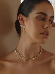 ジュエリー レディース ネックレス 1個 真珠/マザーオブパール、テクスチャード、メタリック/メタリック感、ビーズ二重層ネックレス、エレガント、かわいい、高級、パーティー、カジュアル、仕事、結婚式、休暇、キャンプ、