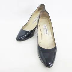 ジミーチュウ JIMMY CHOO パンプス アーモンドトゥ ハイヒール エナメル ネイビー 紺