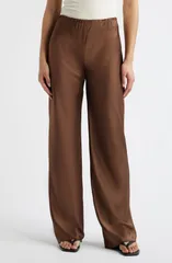 【送料無料】 リフォーメーション レディース レギンス ボトムス Gale Bias Cut High Waist Satin Pants Pinecone