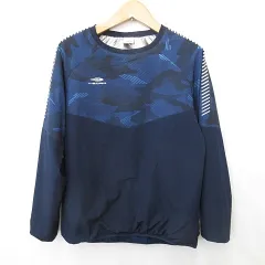 ティゴラ TIGORA  スポーツウエア サッカー フットサル ピステシャツ 長袖 丸首 切替 別布 プリント ストレッチ 蓄熱 防寒 紺 ネイビー M