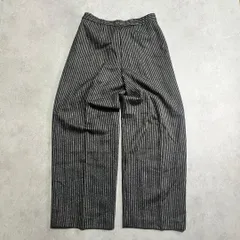 vintage ワイドパンツ ストライプ ブラック グレー 大きめ オーバーサイズ ノームコア カジュアル