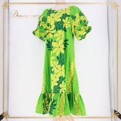 M〜Lサイズ　ホロクウ　イリマレイ　パフスリーブ　hula ハワイ　ワンピース M〜Lサイズ ホロクウ イリマレイ パフスリーブ hula ハワイ ワンピース
