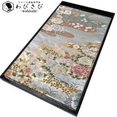 名古屋帯 作家物 手描き 柿の木 藍 白鼠色 長尺 O-5645 - メルカリ