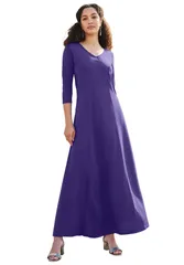 ジェシカロンドン レディース ボトムス カジュアルパンツ マキシワンピース マキシ Jessica London DoubleV Maxi Dress Midnight Violet バイオレット