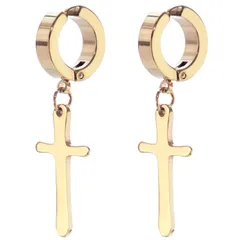 フェイクピアス ノンホールピアス イヤーカフ クロスデザイン  ピアスホール ピアス穴不要 イヤリング リングピアス メンズ レディース 十字架