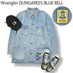 90s ヴィンテージ 日本製 ラングラー ダンガリーズ ブルーベル Wrangler DUNGAREES BLUE BELL デニム カバーオール ジャケット L アイスブルー アメカジ メンズ