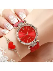 腕時計 レディース セット 2個セット レディース腕時計 - 新作ゴールドカラーブレスレット&ステンレススチールバンド クォーツ腕時計 シンプルな数字文字盤