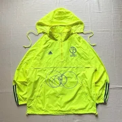 2002年開催　日韓W杯限定品　ワールドカップ　old adidas　オールドアディダス　両面プリント　パフォーマンスロゴ　アノラック　プルオーバー型ナイロンジャケット　シェルジャケット　Y2K　テック　world cup model nylon jacket